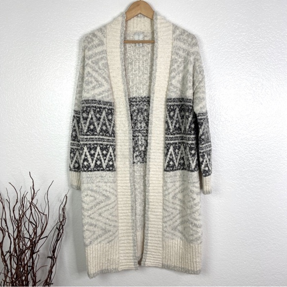 JOIE Nordic Longline Textured Oversized Cardigan Sweater